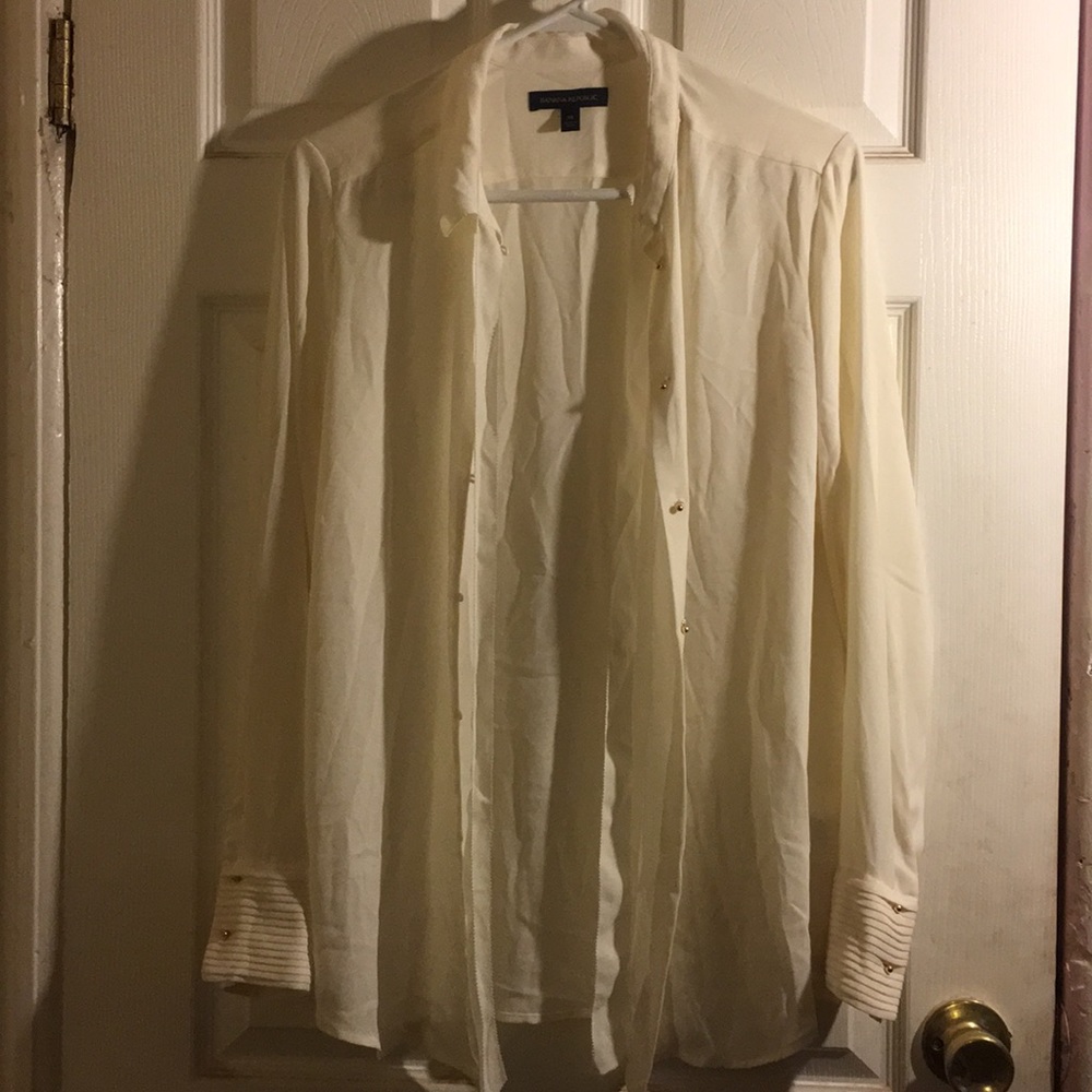 Ivory long sleeve button down shirt